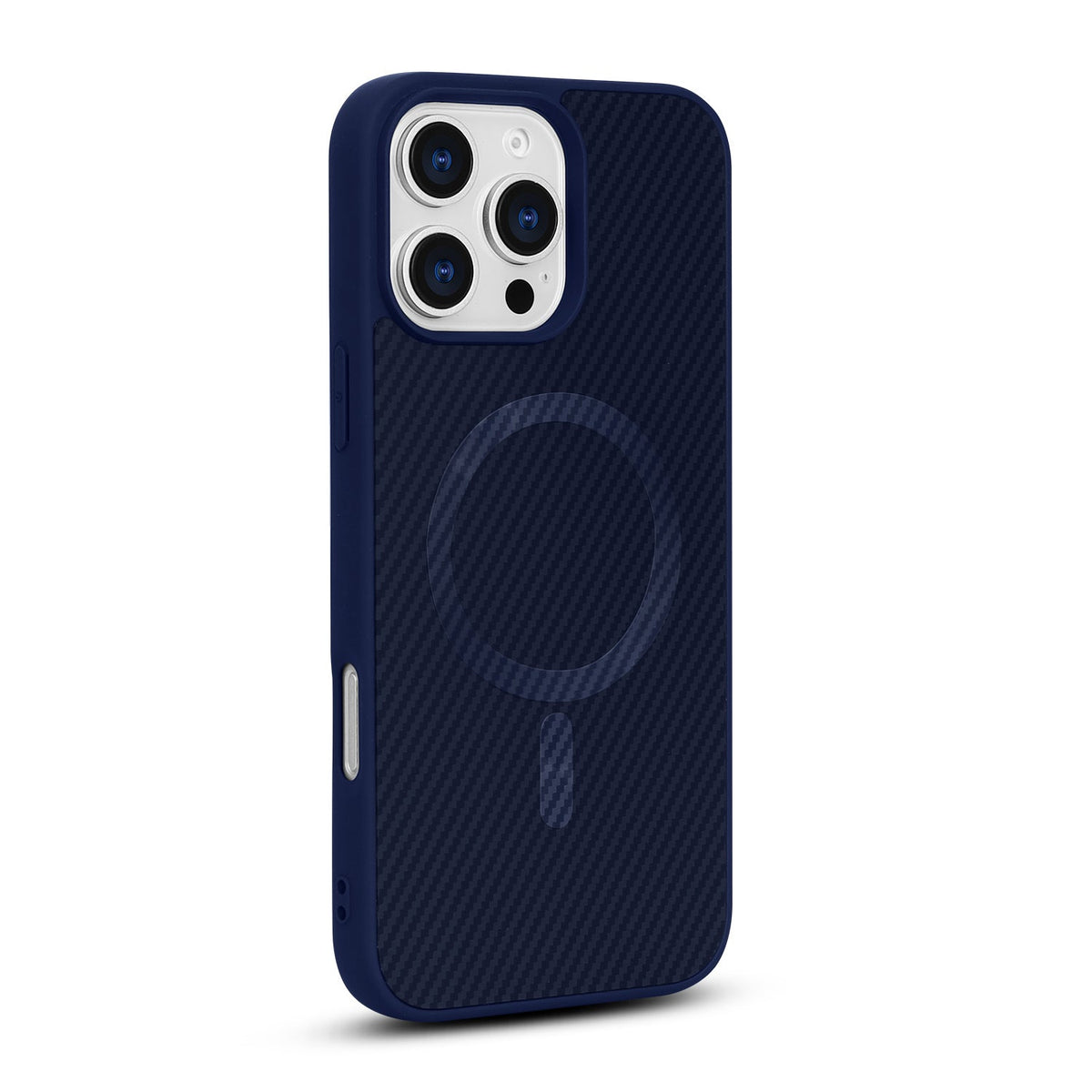 Apple iPhone 14 Pro Hoesje - Blauw - Carbon MagSafe Back Cover
