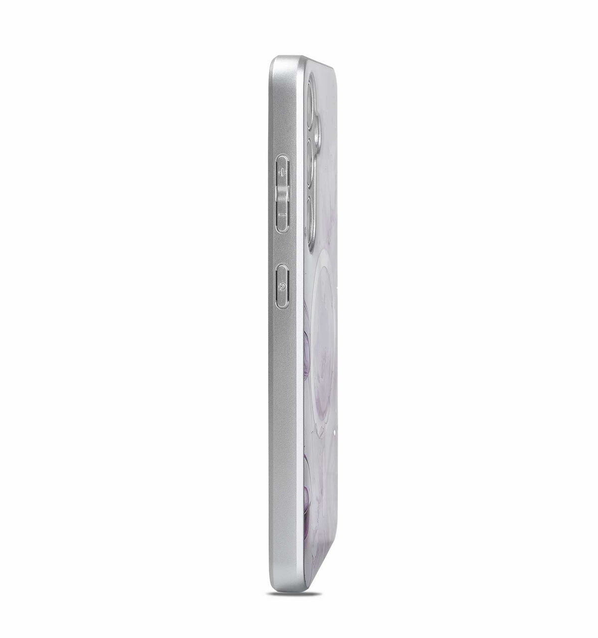 Samsung Galaxy S24 Plus Hoesje - Paars - Siliconen Marmer MagSafe Back Cover
