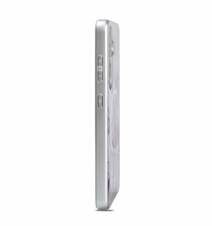 Samsung Galaxy S24 Plus Hoesje - Paars - Siliconen Marmer MagSafe Back Cover