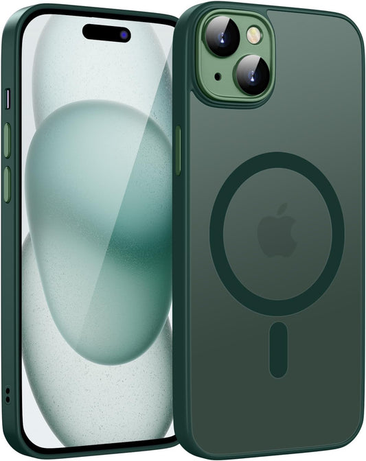 Apple iPhone 15 Plus Hülle - Grün - Mattes Armor-MagSafe-Backcover