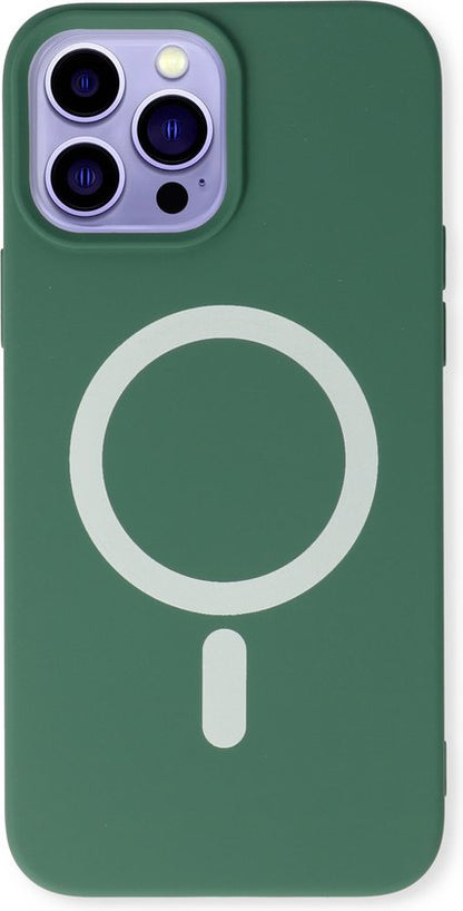 Apple iPhone 14 Pro Max Hoesje - Groen - Siliconen MagSafe Back Cover