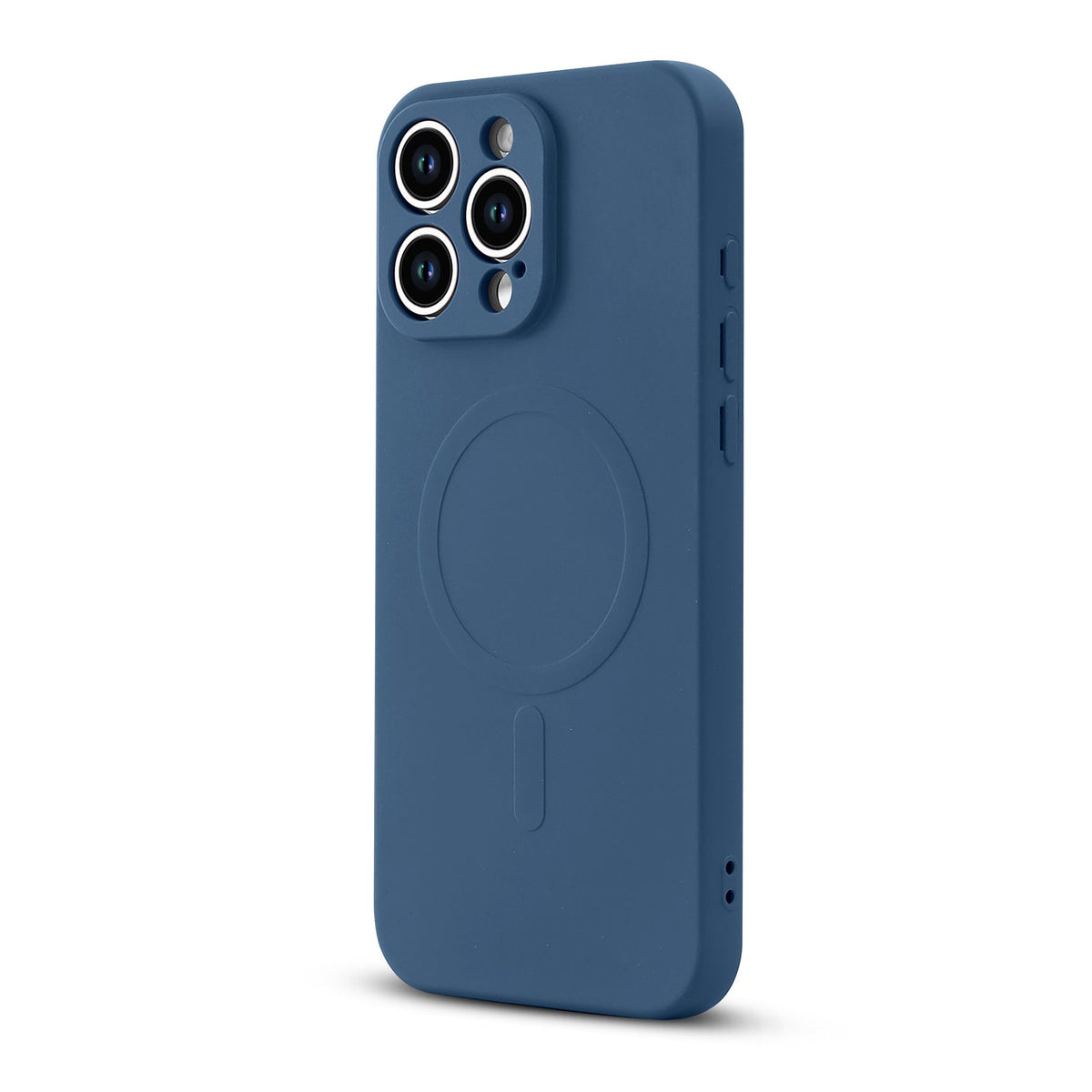 Apple iPhone 16 Pro Hoesje - Blauw - Liquid Siliconen MagSafe Back Cover met Magneetring