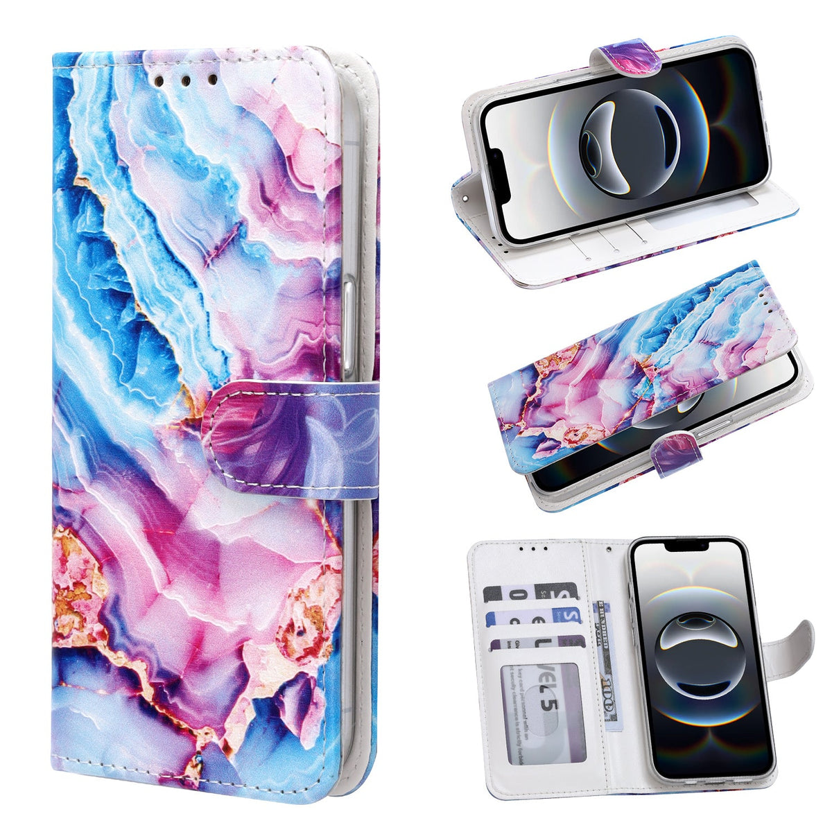 Samsung Galaxy A52 Hoesje - Lila Marmer - Print Bookcase
