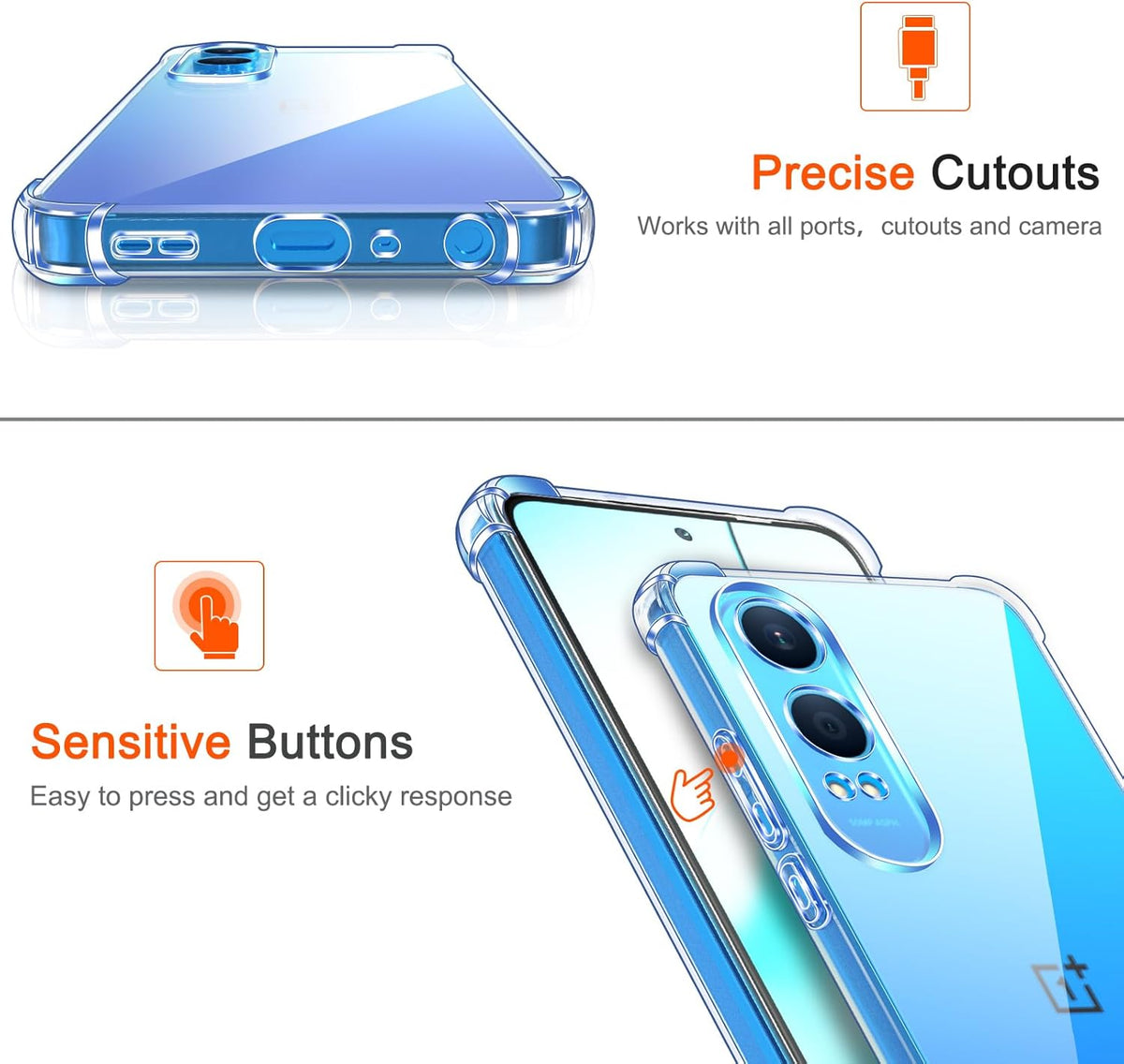 OnePlus Nord CE 4 Lite Case - Clear - Shockproof Back Cover
