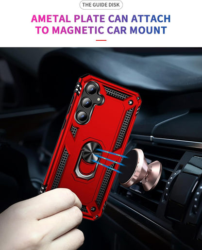 Samsung Galaxy A35 5G Hoesje - Rood - Armor Kickstand Back Cover
