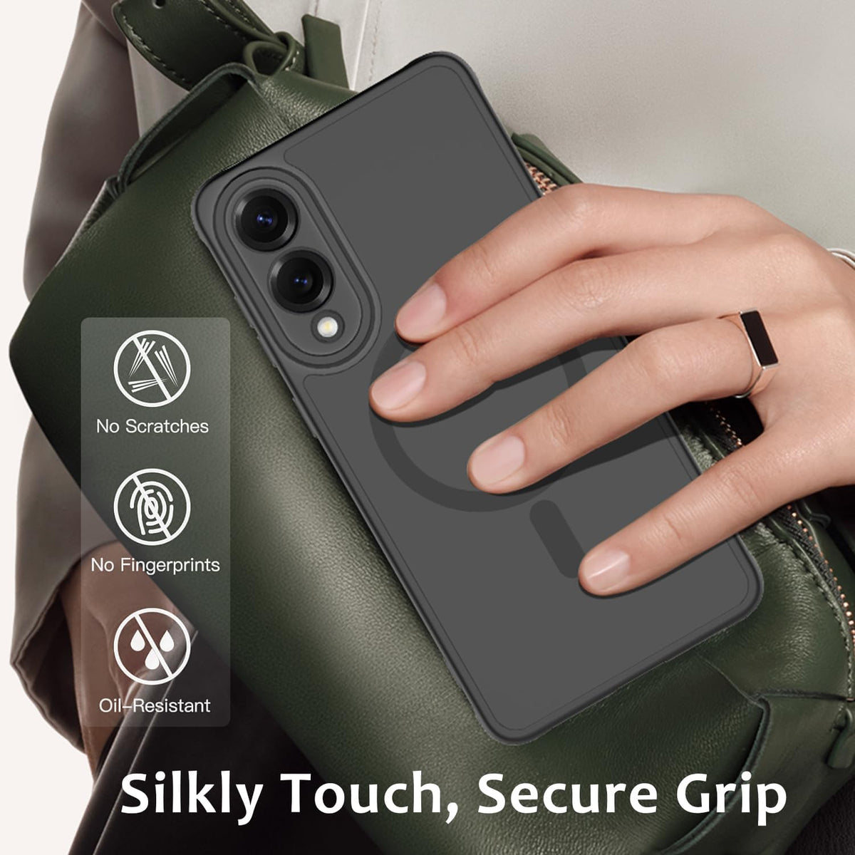 Samsung Galaxy S25 Edge Hoesje - Zwart - Matte Armor MagSafe Back Cover