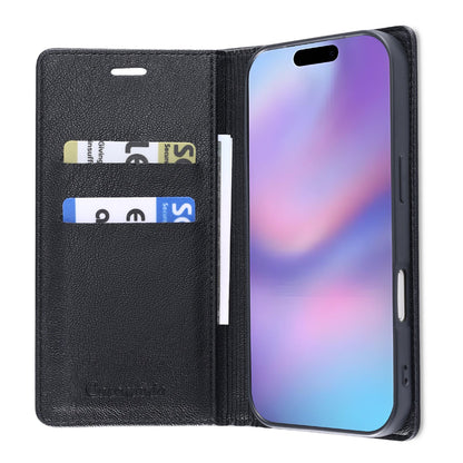 Apple iPhone 17 Pro Max Hoesje - Onyx Black - Dunne Leather-look Back Cover