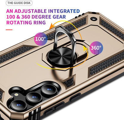 Samsung Galaxy A55 Hoesje - Goud - Armor Kickstand Back Cover