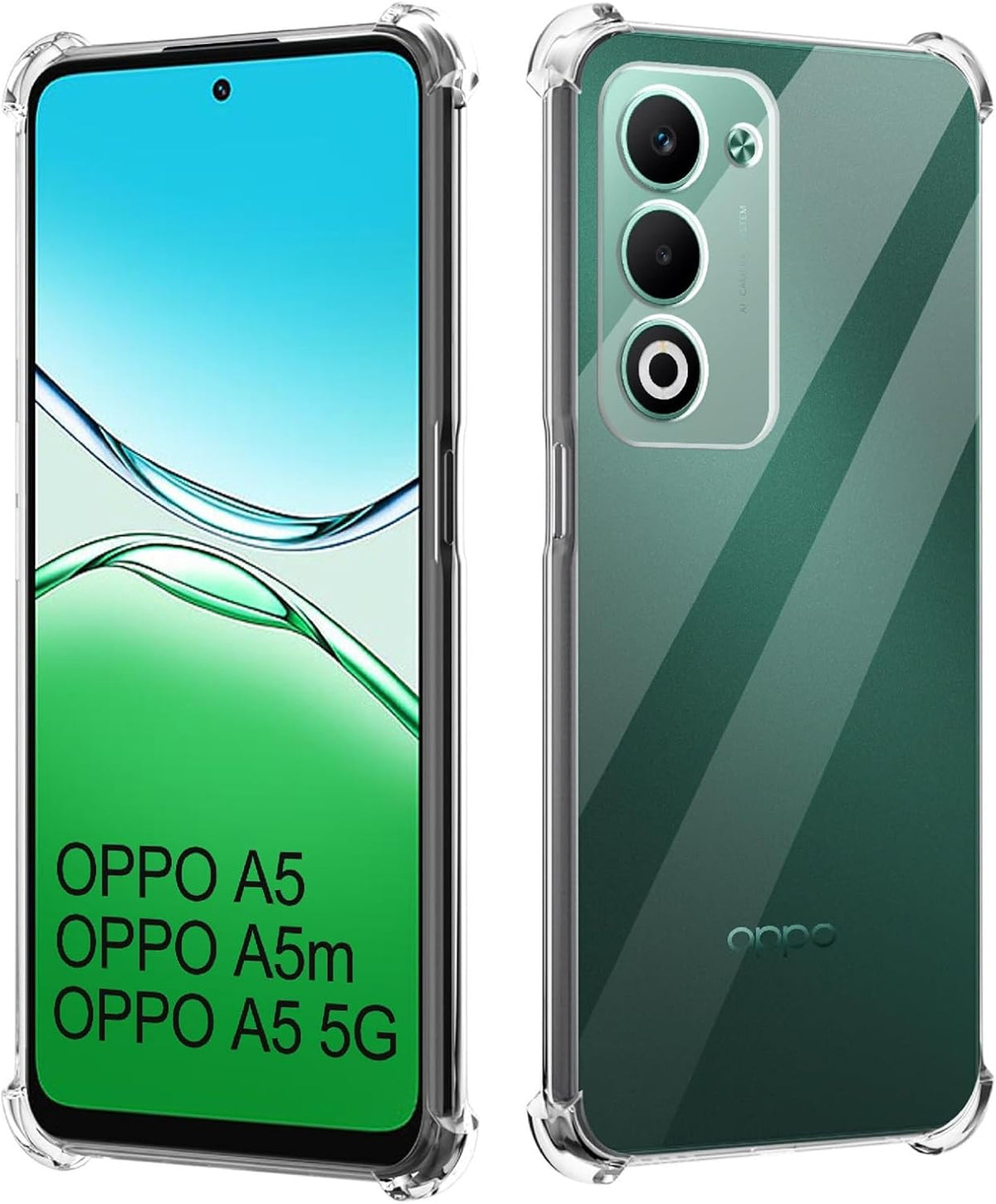 Oppo A5 5G / A5M Hoesje - Transparant - Anti-Shock Back Cover
