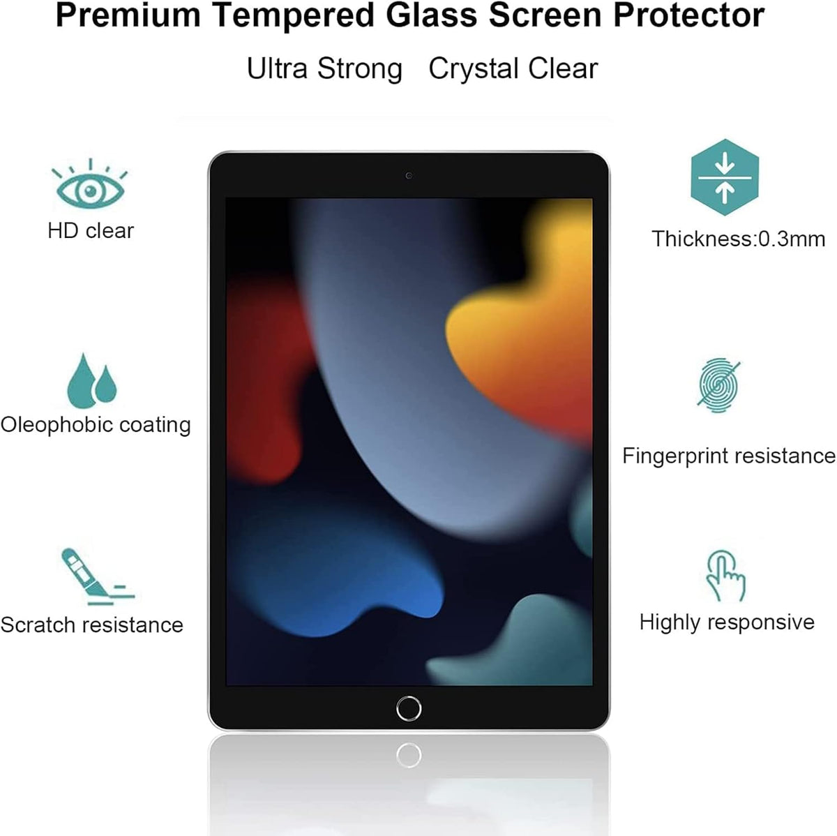Apple iPad 6 9.7 (2018) / 5 9.7 (2017) / Air 2 9.7 (2014) / Air 1 9.7 (2013) Screenprotector - Full Cover - 2 Stuks