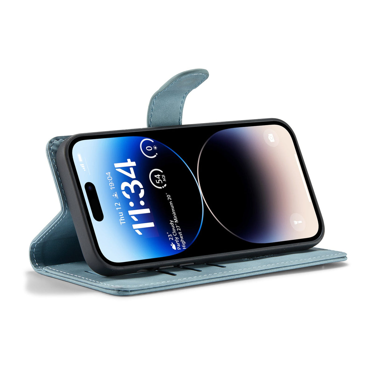 Apple iPhone 15 Pro Hoesje - Aqua Blue - 2 in 1 Bookcase