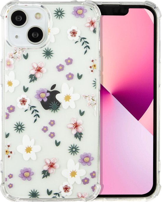 iPhone 14 Plus Hoesje - Bloemen - Anti-Shock Printje Back Cover