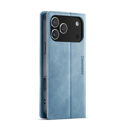 Étui pour Apple iPhone 18 Pro - Bleu Aqua - Étui portefeuille fin et luxueux