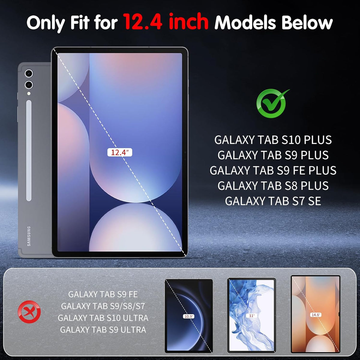 Samsung Galaxy Tab S10 Plus / S9 Plus / S9 FE Plus / S8+ / S7+ / S7 FE Screenprotector - Full Cover - 2 Stuks