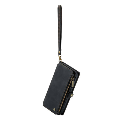 Apple iPhone 15 Pro Max Hoesje - Charcoal Gray - Luxe MagSafe Bookcase met Rits en Telefoonkoord