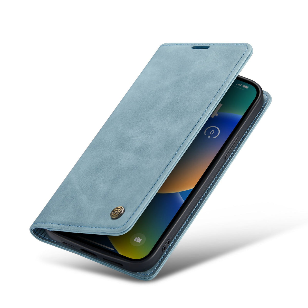 Apple iPhone 15 Hoesje - Aqua Blue - Dunne Bookcase