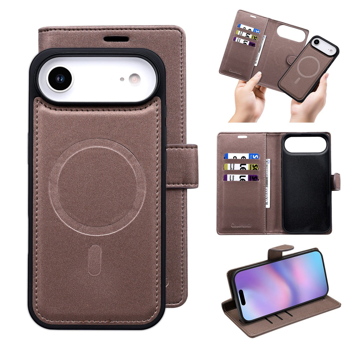 Apple iPhone Air Case - Mocha Brown - 2-in-1 Velvet Wallet Case