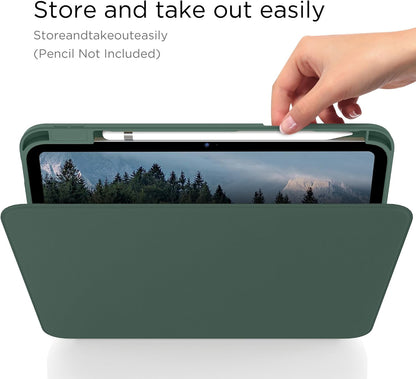 Apple iPad 2025 (11th Gen)/2022 (10th Gen) Tablet Case - Donker Groen en Transparant - 360° Rotating Tablet Cover with Clear Back