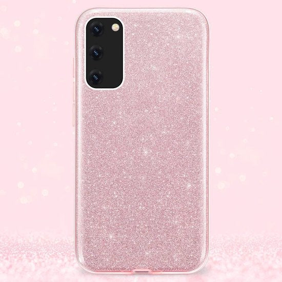 Samsung Galaxy A72 Hoesje - Roze - Glitter Back Cover