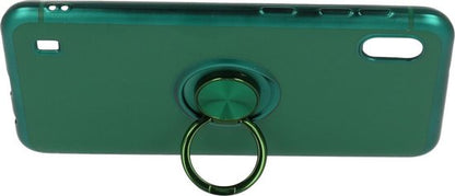 Samsung Galaxy A10 Hoesje - Groen - Siliconen Ring Kickstand Back Cover