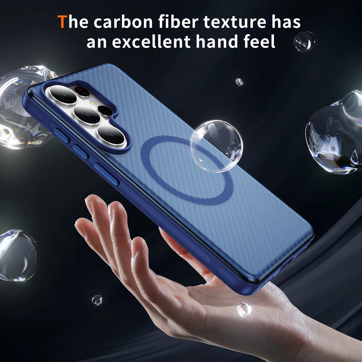 Samsung Galaxy S26 Ultra Hülle - Dunkelblau - Carbon MagSafe Back Cover