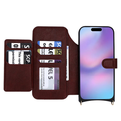 Apple iPhone 17 Pro Max Hoesje - Wijn Rood - CM Amsterdam Back Cover met Telefoonkoord