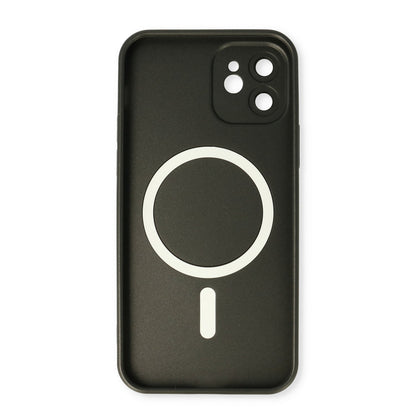 Apple iPhone 12 Hoesje - Zwart - Matte Siliconen MagSafe Back Cover