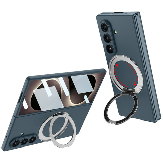 Samsung Galaxy Z Fold8 Ultra Hülle - Blau Grau - Ringhalter MagSafe Cover mit integrierter Schutzfolie