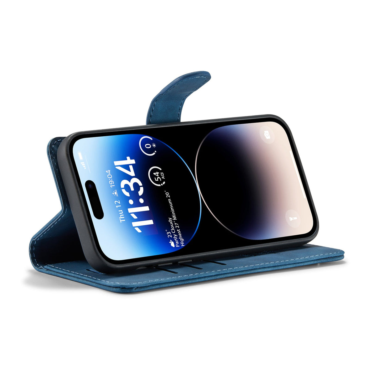 Apple iPhone 15 Pro Max Hoesje - Navy Blue - 2 in 1 Bookcase