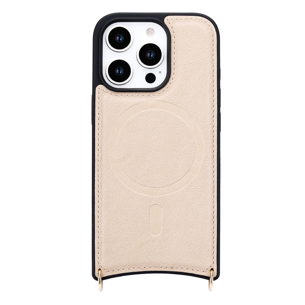 Apple iPhone 16 Pro Max Hoesje - Beige - 'Amsterdam' Magnetische Wallet Case met Pasjeshouders en