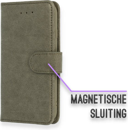 Apple iPhone SE (2020) Hoesje - Grijs - Luxe Bookcase
