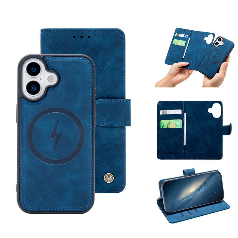 Apple iPhone 17 Case - Navy Blue - 2-in-1 MagSafe Wallet Case