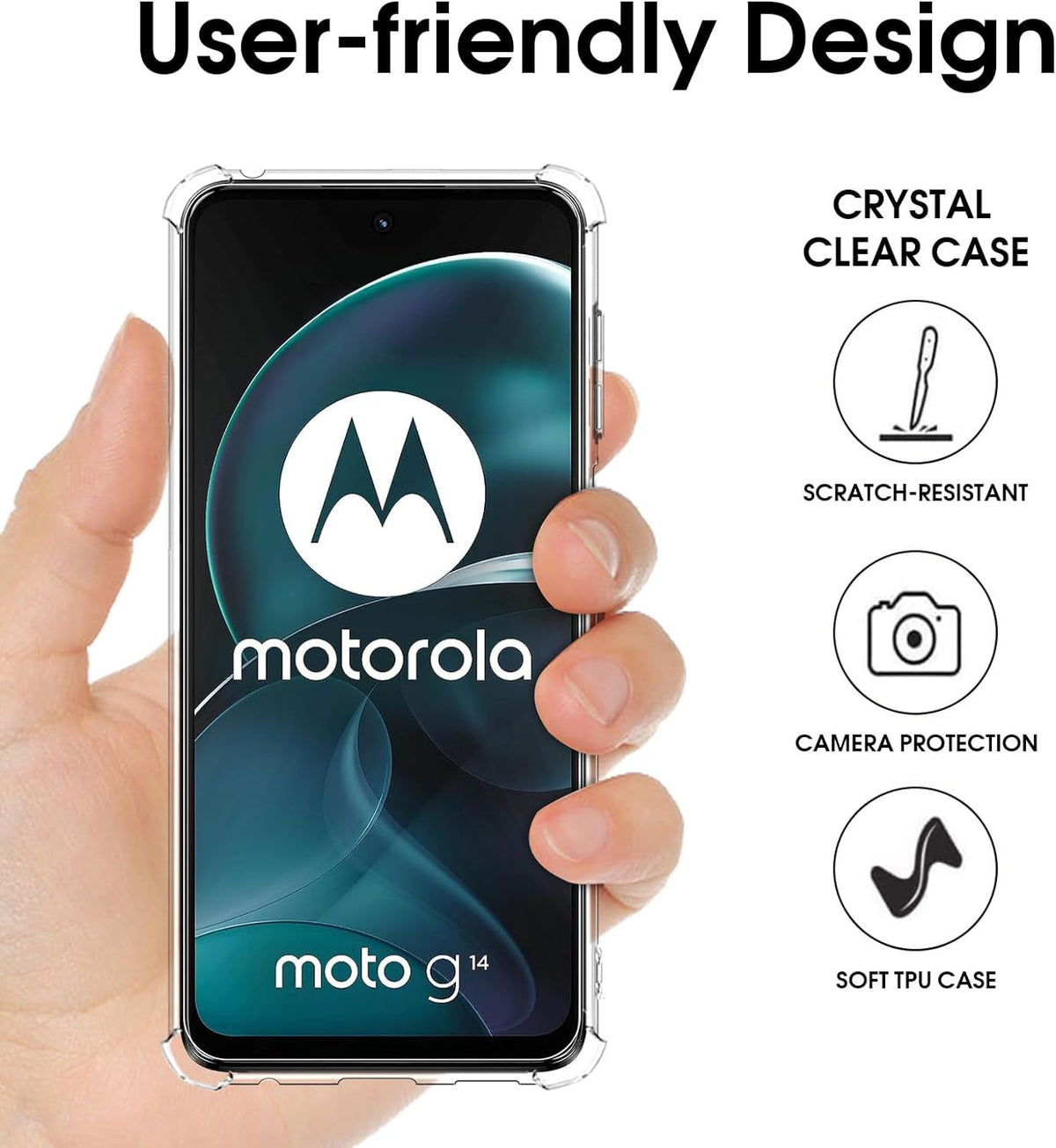 Motorola Moto G14 Hoesje - Transparant - Anti-Shock Hybrid Back Cover