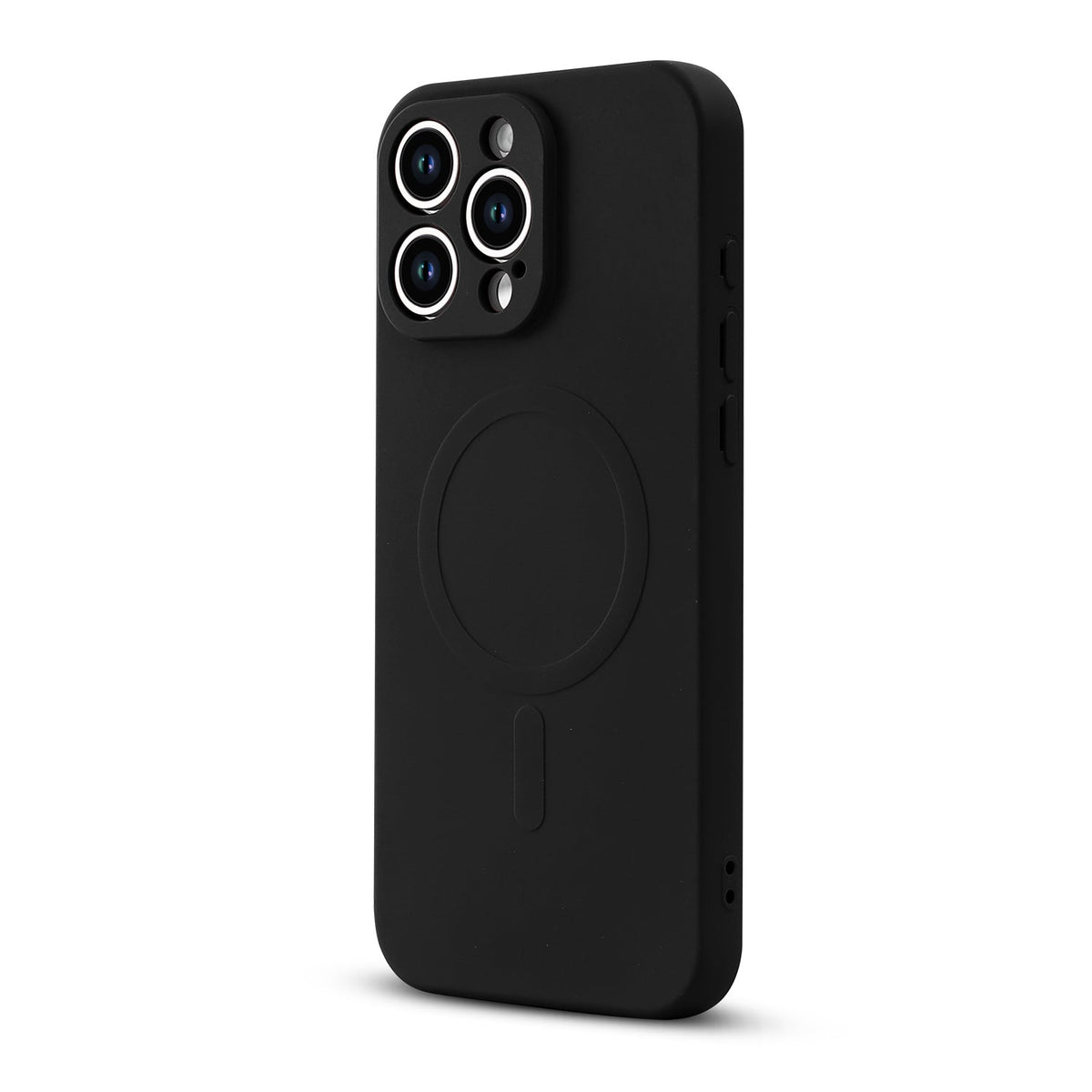 Apple iPhone 16 Pro Max Hoesje - Zwart - Liquid Siliconen MagSafe Back Cover met Magneetring