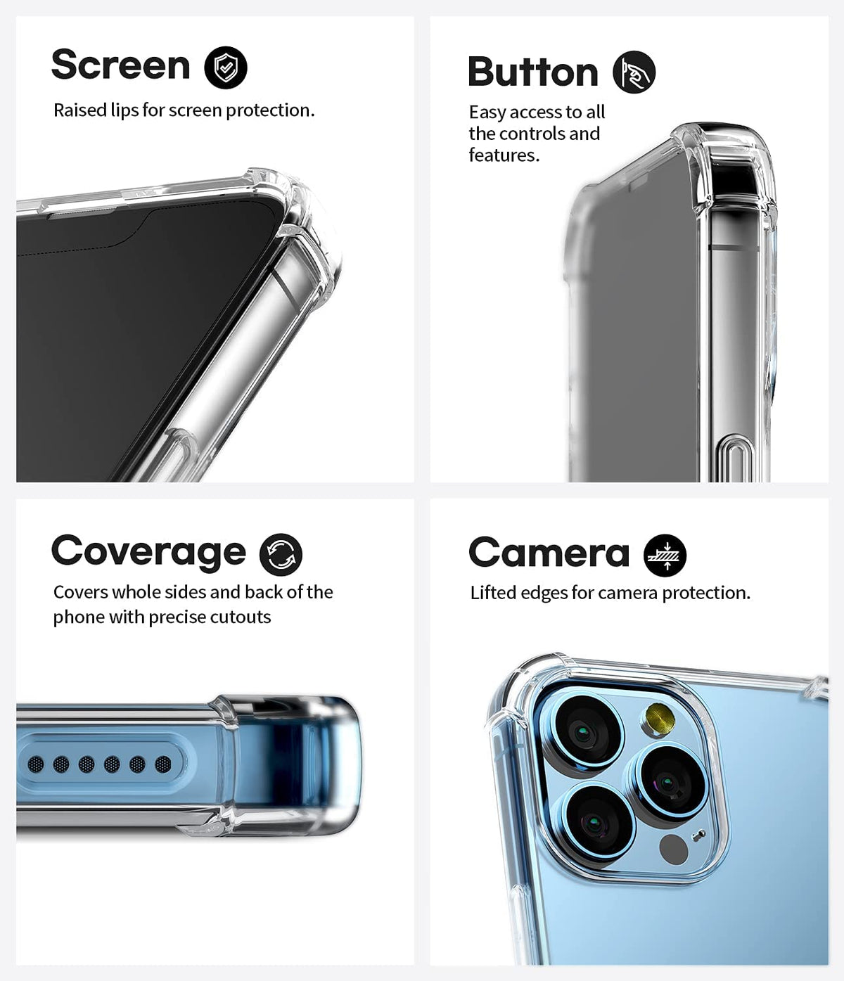 Apple iPhone 15 Pro Case - Clear - Shockproof Back Cover
