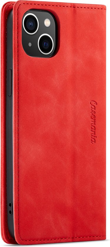 Apple iPhone 14 Plus Hoesje - Crimson Red - Dunne Bookcase