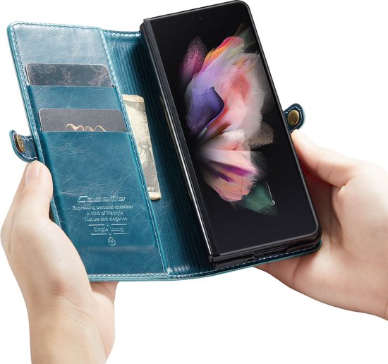 Samsung Galaxy Z Fold 4 Hoesje - Rustiek Emerald Green - Bookcase