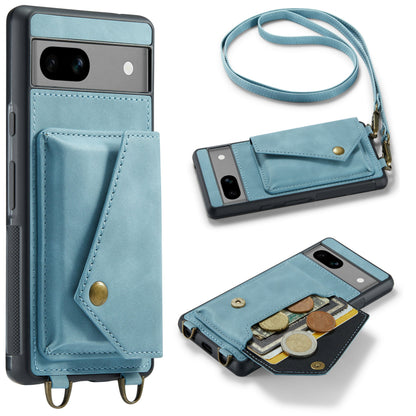 Google Pixel 8 Hoesje - Aqua Blue - Luxe Back Cover met Telefoonkoord