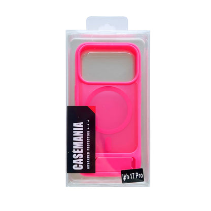 Coque pour Apple iPhone 17 Pro - Rose fluo - Matte Armor MagSafe avec béquille
