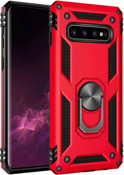 Samsung Galaxy S10+ Hoesje - Rood - Armor Kickstand Back Cover
