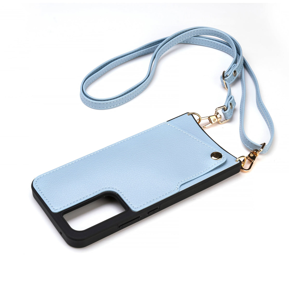 Samsung Galaxy A14 Hoesje - Blauw - Back Cover met Pols Bandje