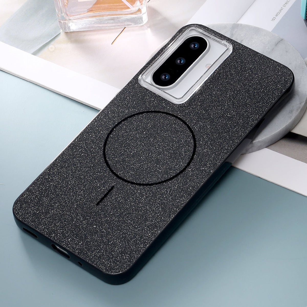 Samsung Galaxy A17 Hoesje - Zwart - Glitter MagSafe Back Cover