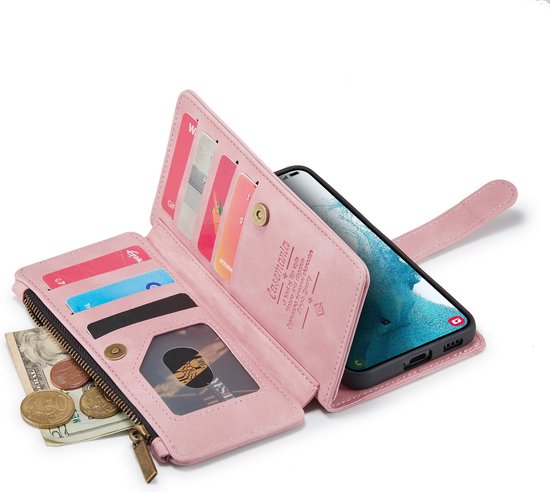 Samsung Galaxy S23 Hoesje - Pale Pink - Luxe Bookcase met Rits