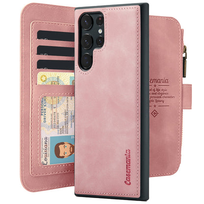Samsung Galaxy S25 Ultra Case - Pale Pink - 2-in-1 Wallet Case with Zipper