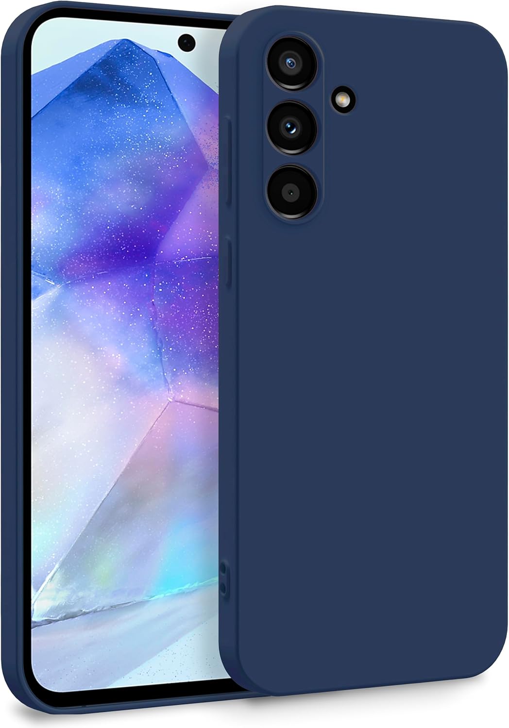 Samsung Galaxy S26 FE Hoesje - Donker Blauw - Liquid Siliconen Camera Back Cover
