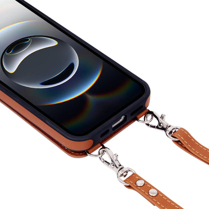 Apple iPhone 17e Case - Brown - Luxury Back Cover with Phone Strap and Zipper