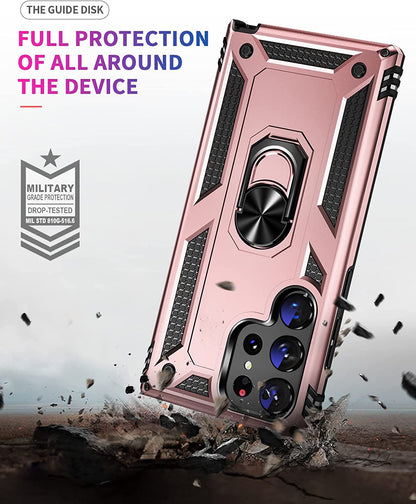 Samsung Galaxy S23 Ultra Hoesje - Grijs - Armor Kickstand Back Cover