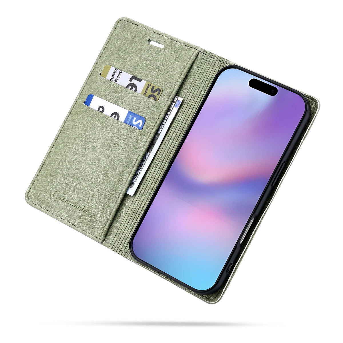 Apple iPhone 14 Hoesje - Matcha Green - Dunne Leather-look Back Cover