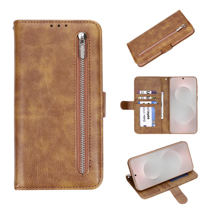 Samsung Galaxy S26 Plus Hoesje - Bruin - Luxe Bookcase met Rits