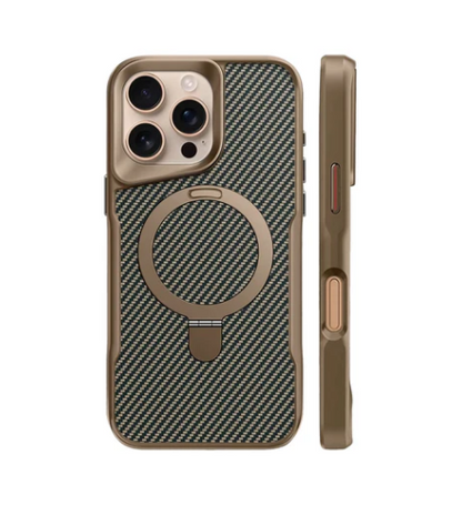 Apple iPhone 16 Pro Max Hoesje - Goud - Carbon MagSafe Back Cover